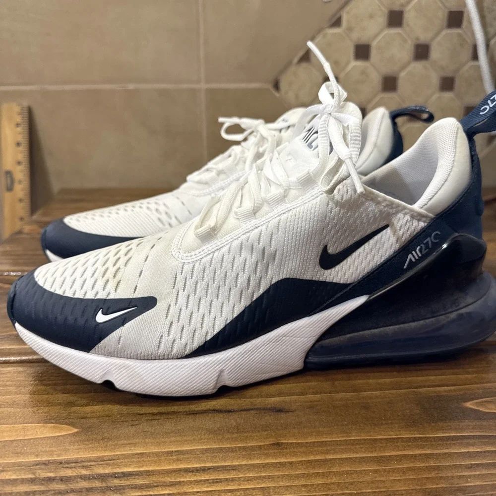 Size‎ 11.5- Women's Air Max 270 White Armory Navy Blue Slate HQ1646-100 Sneakers